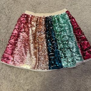 H&M GIRLS SEQUIN MULTI COLOR SKIRT